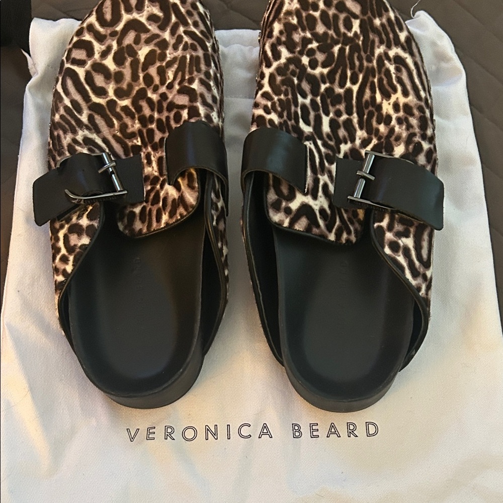 Veronica Beard Leopard and Black Mules